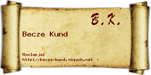 Becze Kund névjegykártya